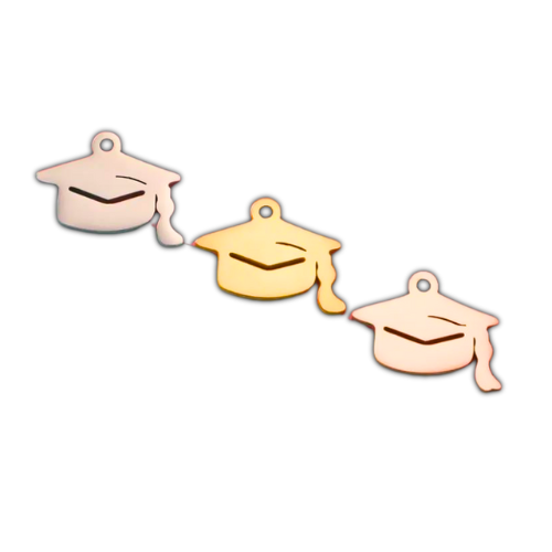 Graduation Cap Charm Necklace (Silver/Gold/Rose Gold) | Stainless Steel