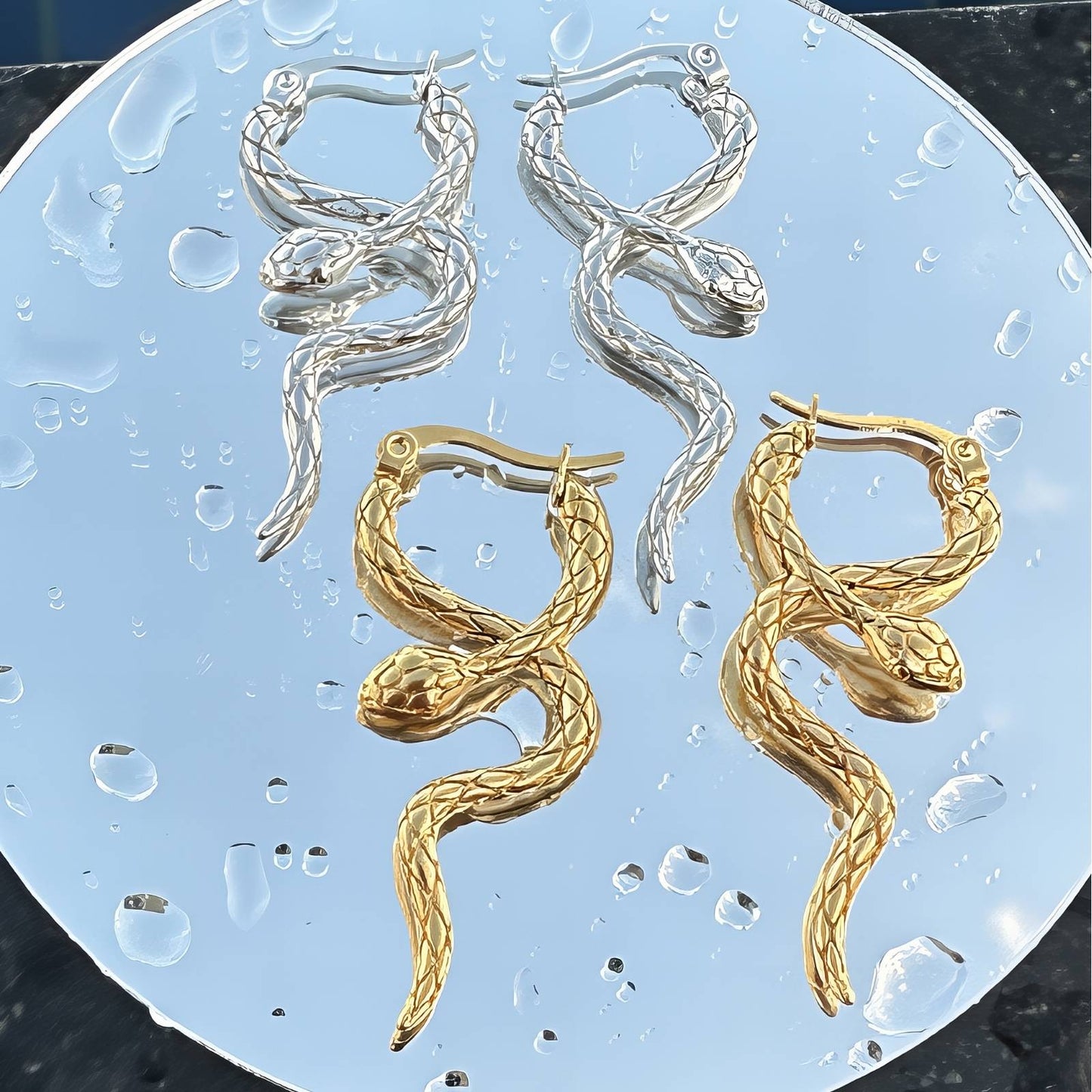 Stainless steel Snake earrings,