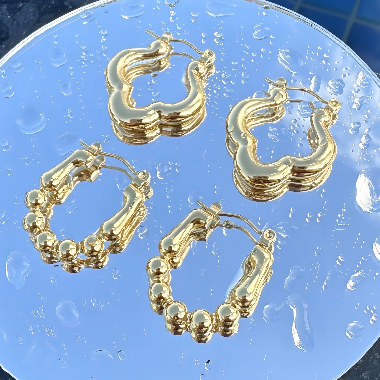 18K gold plated Stainless steel earrings,