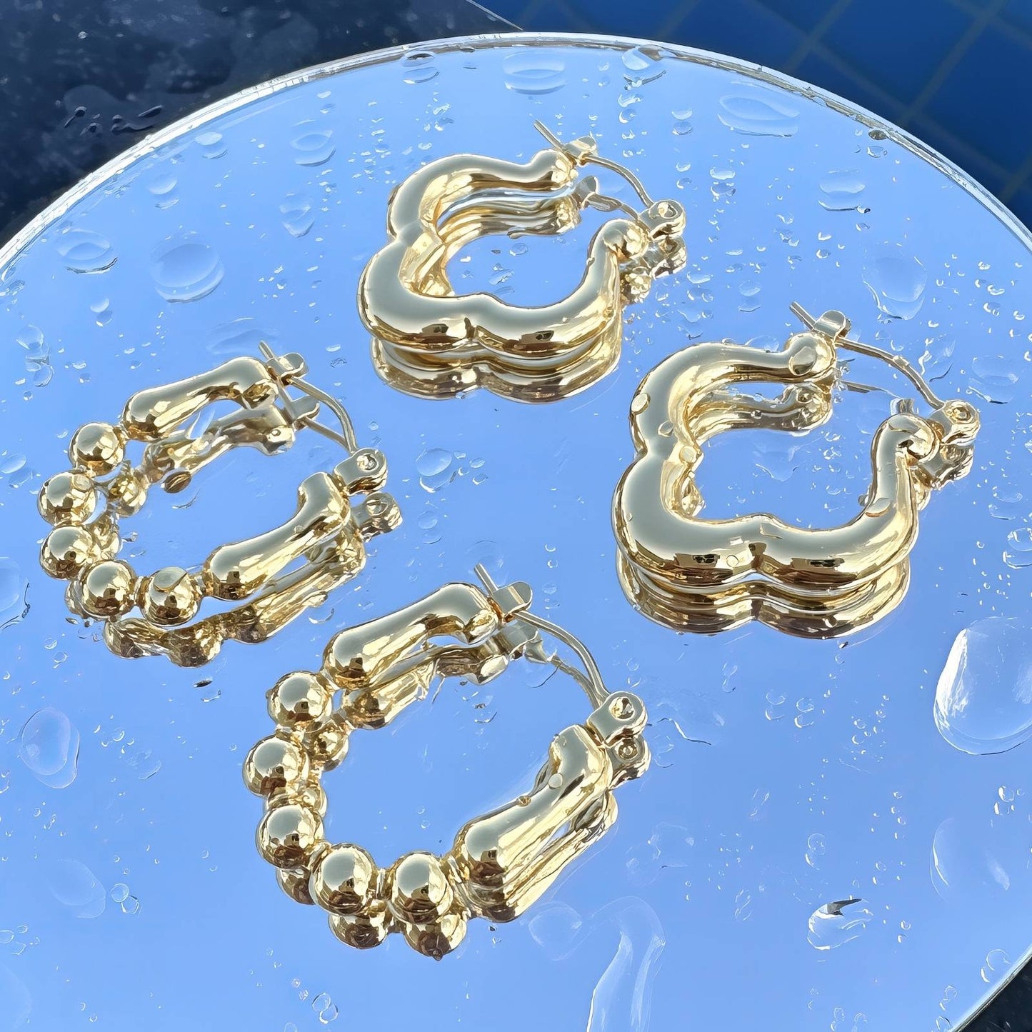 18K gold plated Stainless steel earrings,