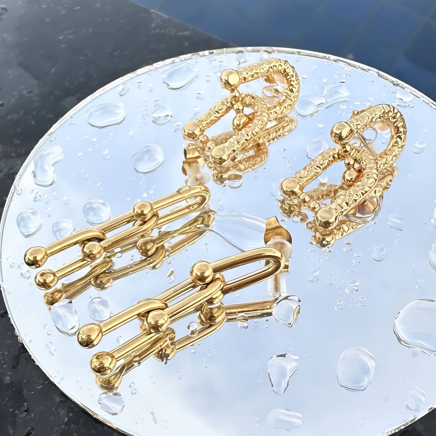 18K gold plated Stainless steel earrings,