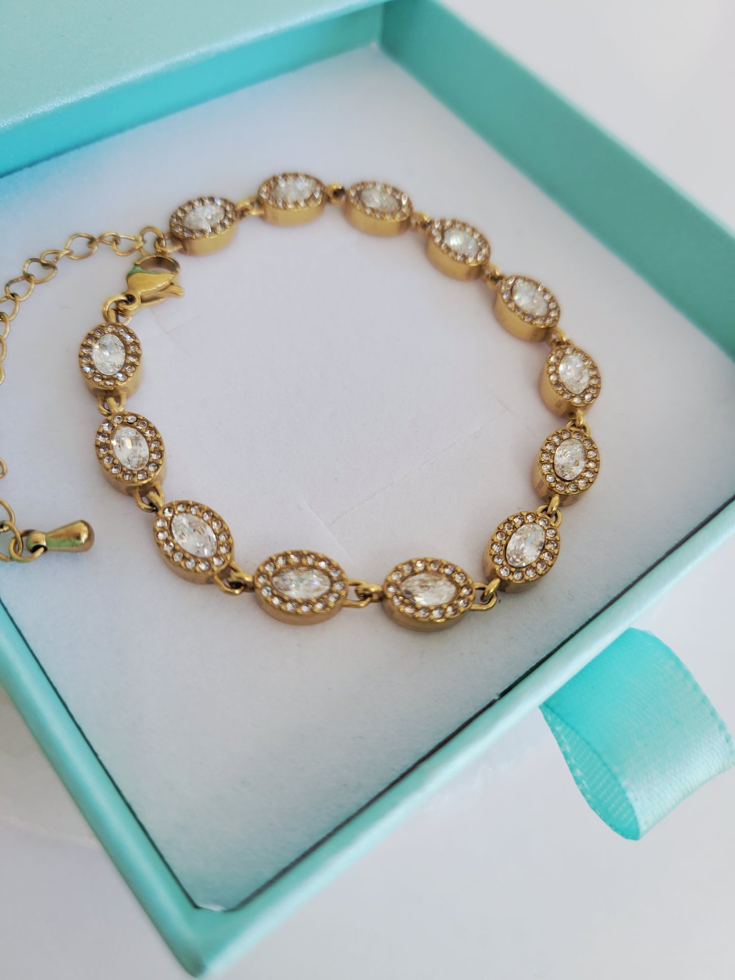 Monaco Oval Crystal Halo Bracelet
