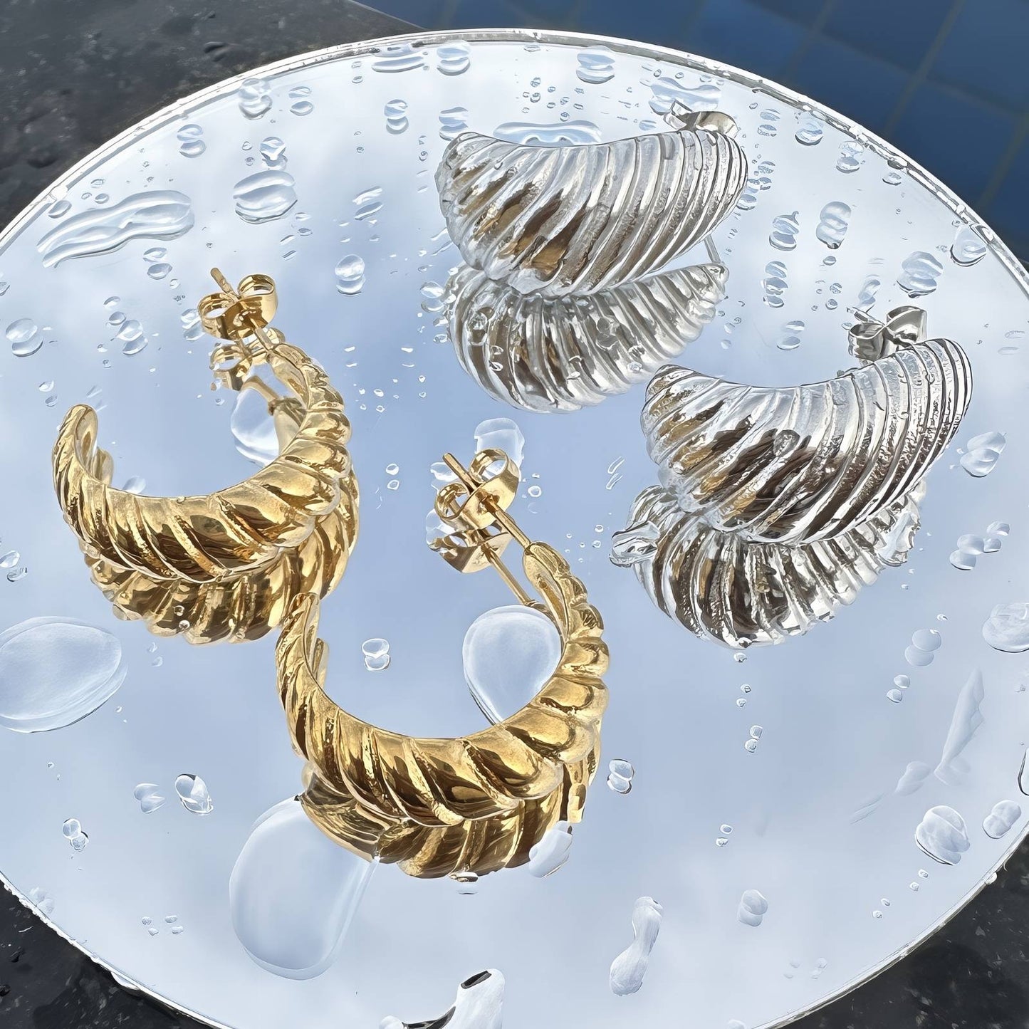 Pendientes de acero inoxidable,