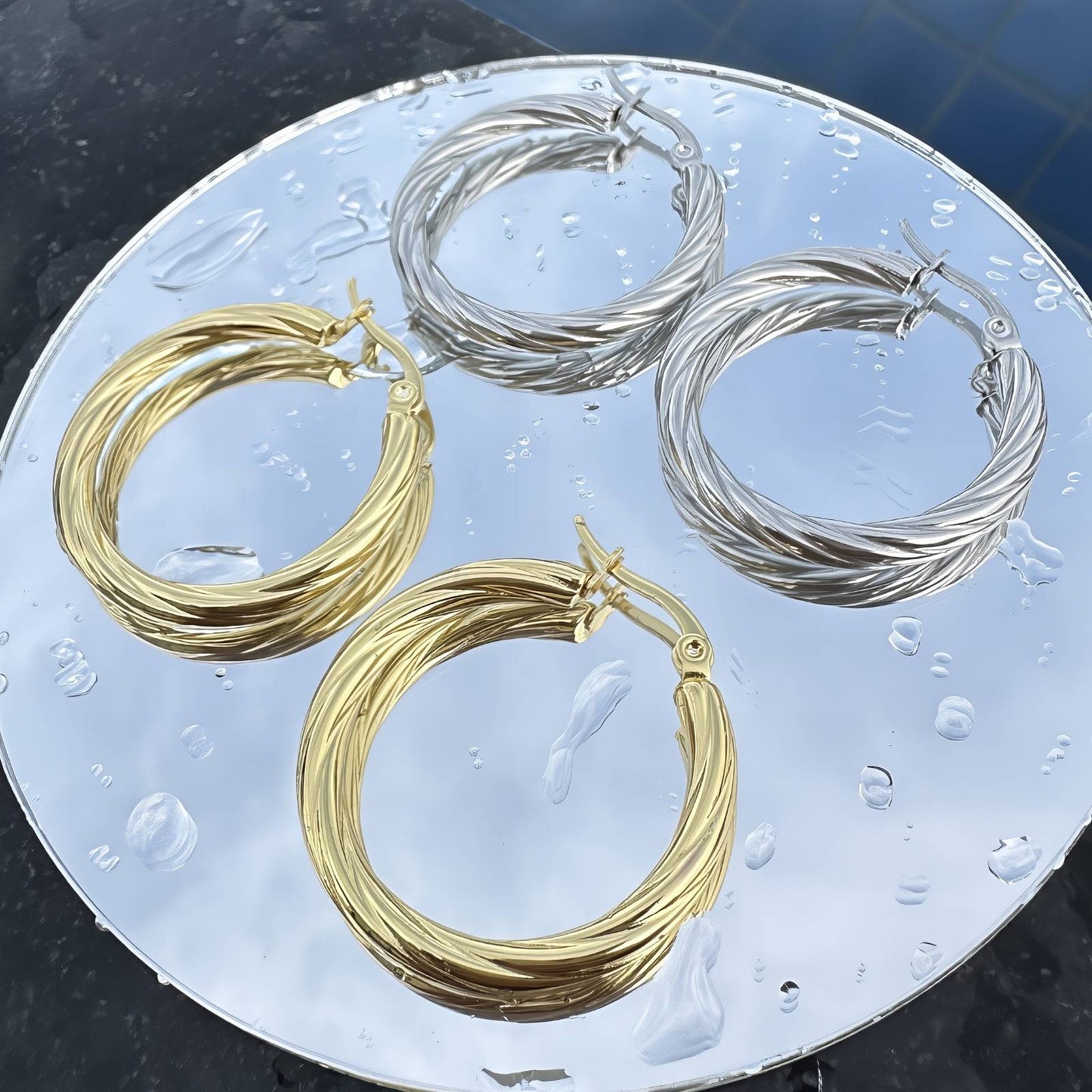 Pendientes de acero inoxidable,