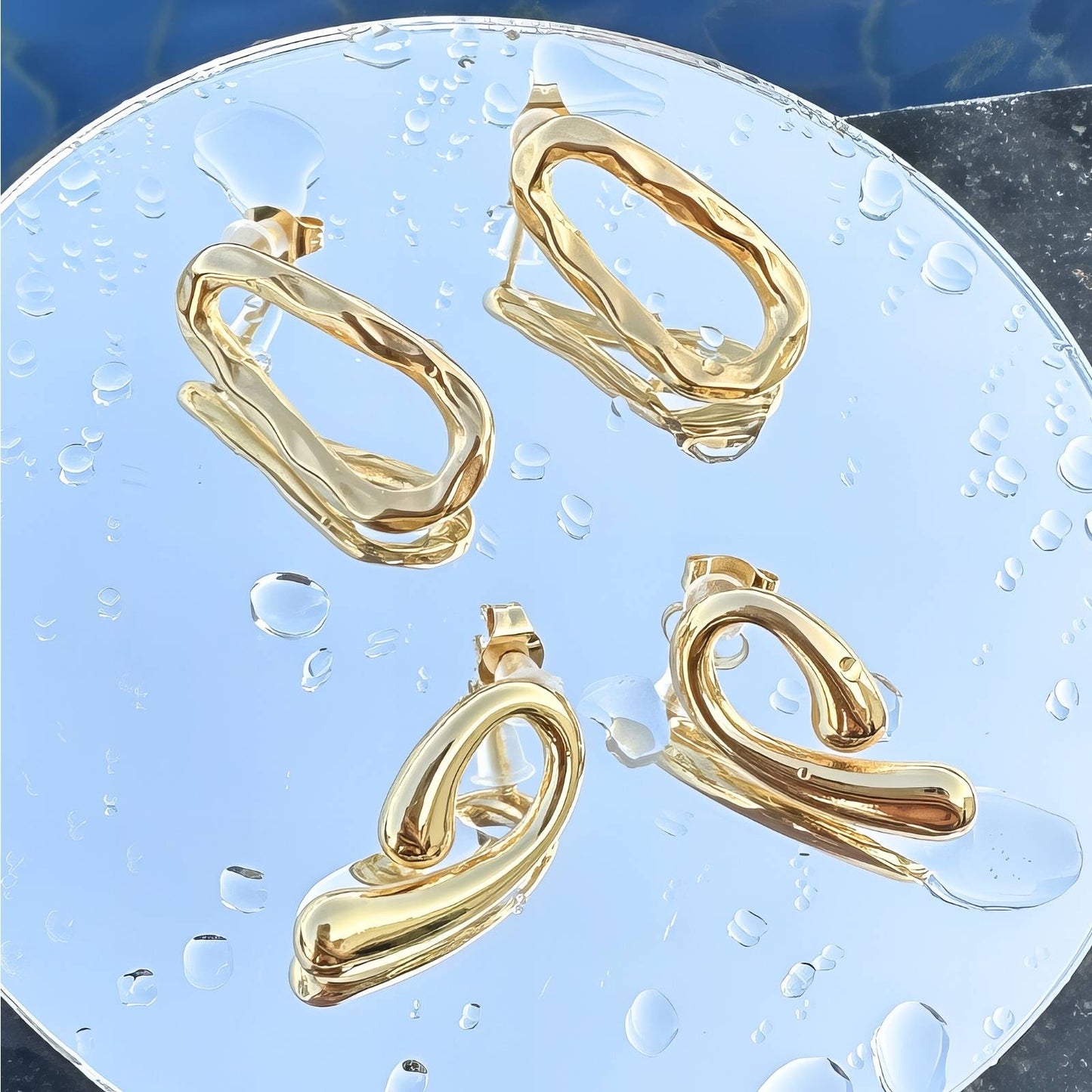 18K gold plated Stainless steel earrings,