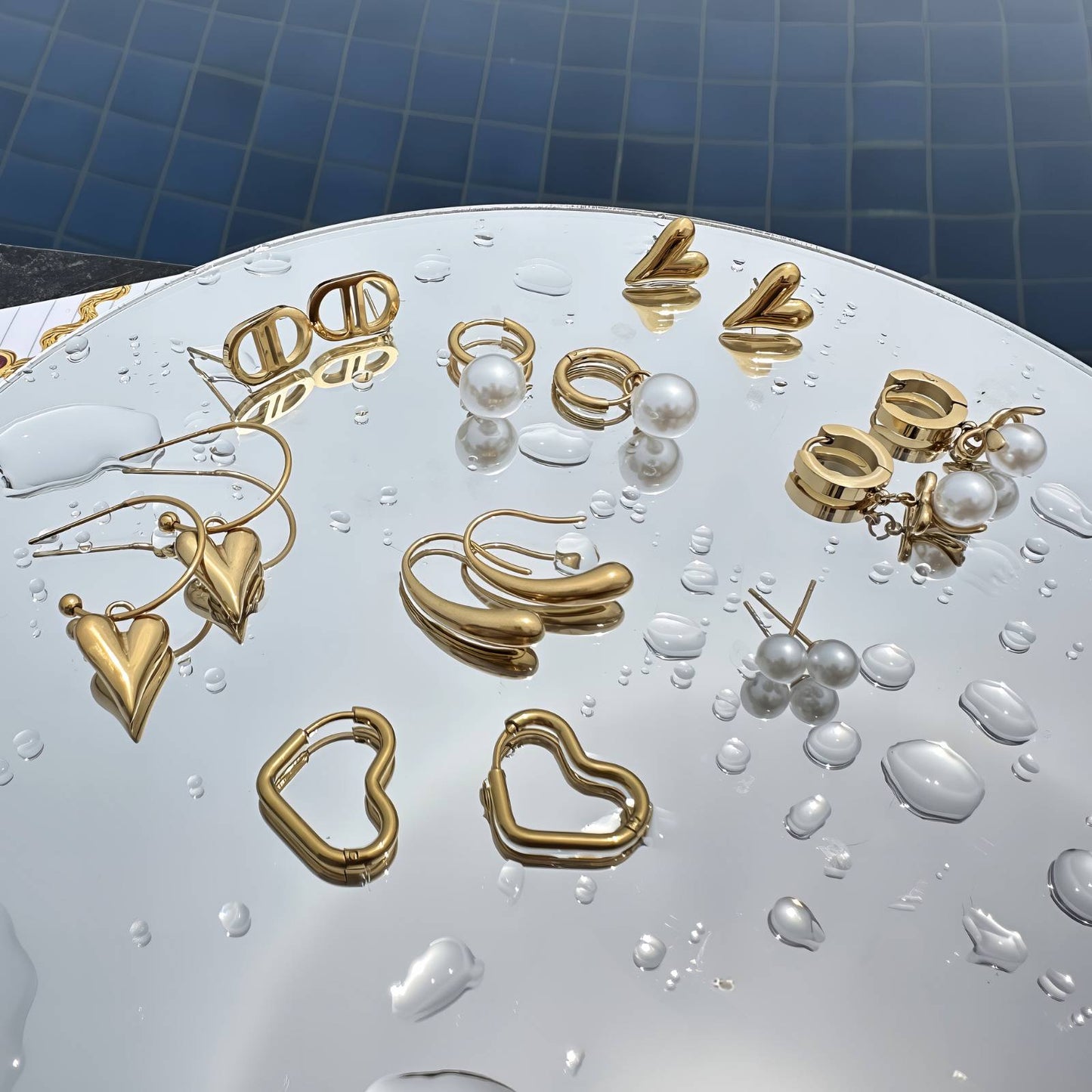 18K gold plated Stainless steel earrings,