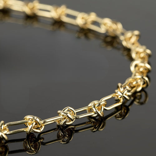 Pulsera de cadena rolo dorada