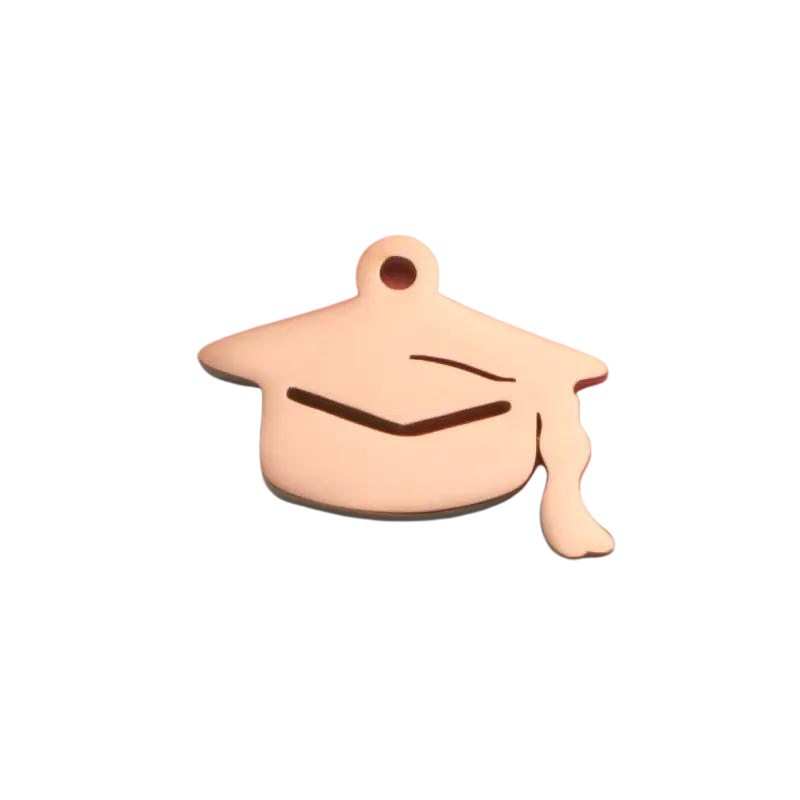 Graduation Cap Charm Necklace (Silver/Gold/Rose Gold) | Stainless Steel