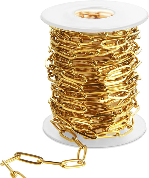 Cadena de clip alargada de oro