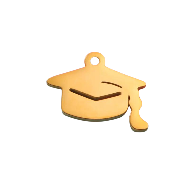 Graduation Cap Charm Necklace (Silver/Gold/Rose Gold) | Stainless Steel