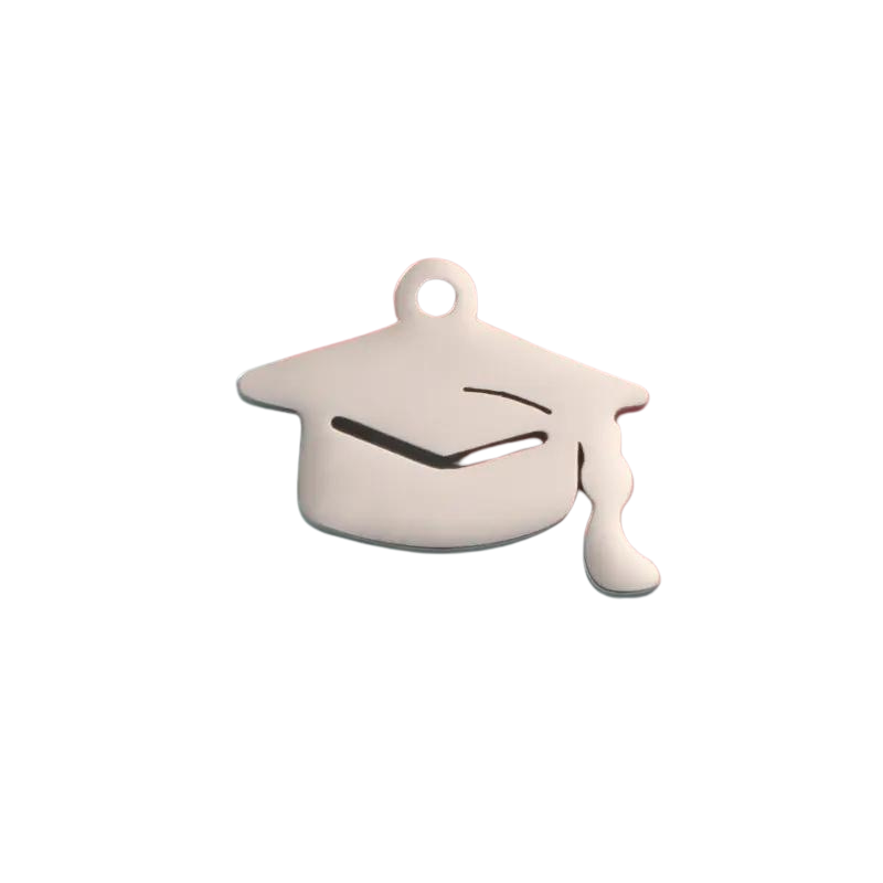 Graduation Cap Charm Necklace (Silver/Gold/Rose Gold) | Stainless Steel