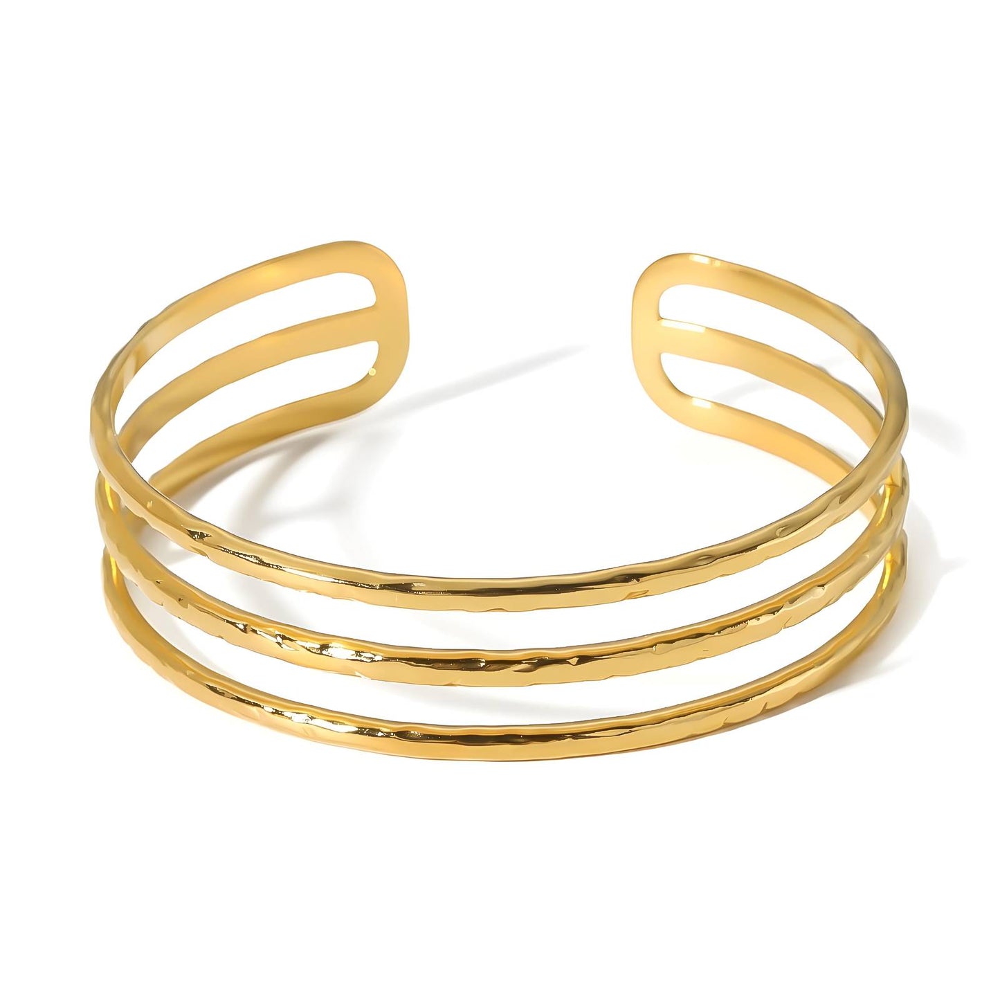 Pulsera de eslabones moderna en acero bañado en oro de 18 quilates