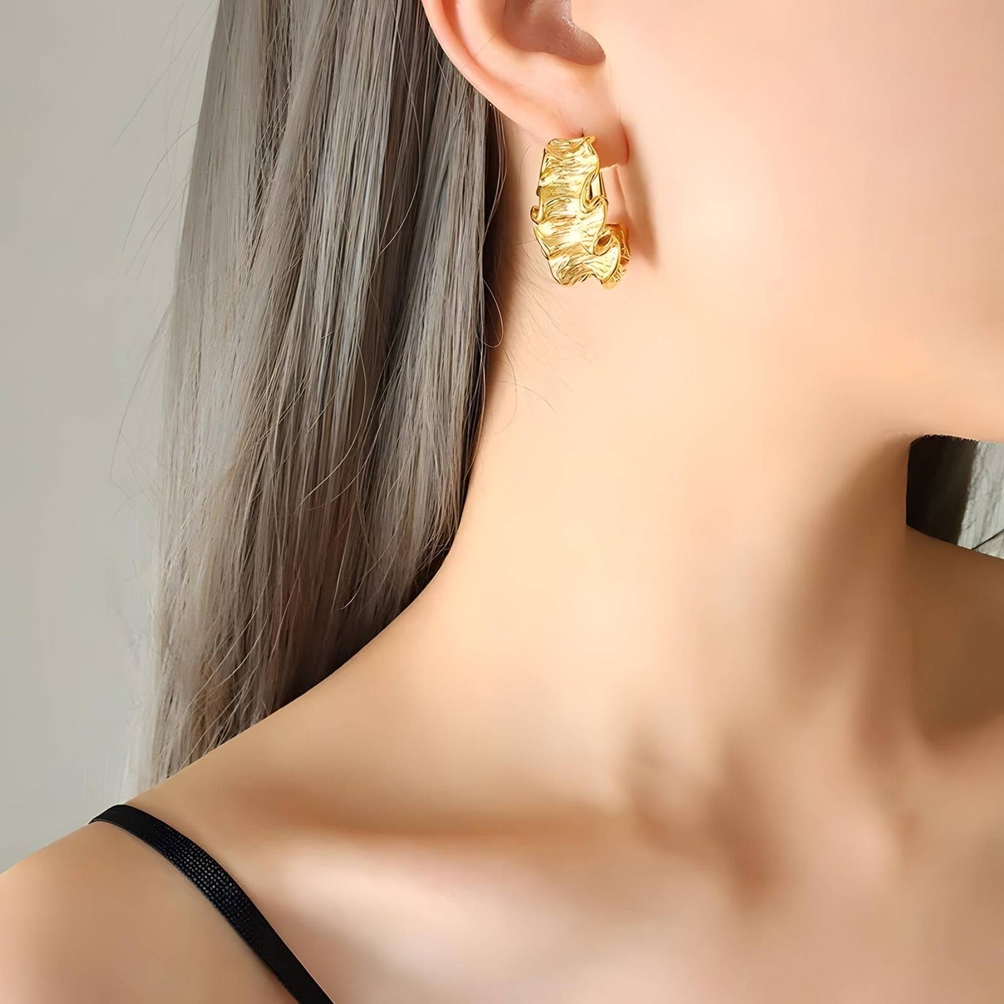 18K gold plated Stainless steel earrings,
