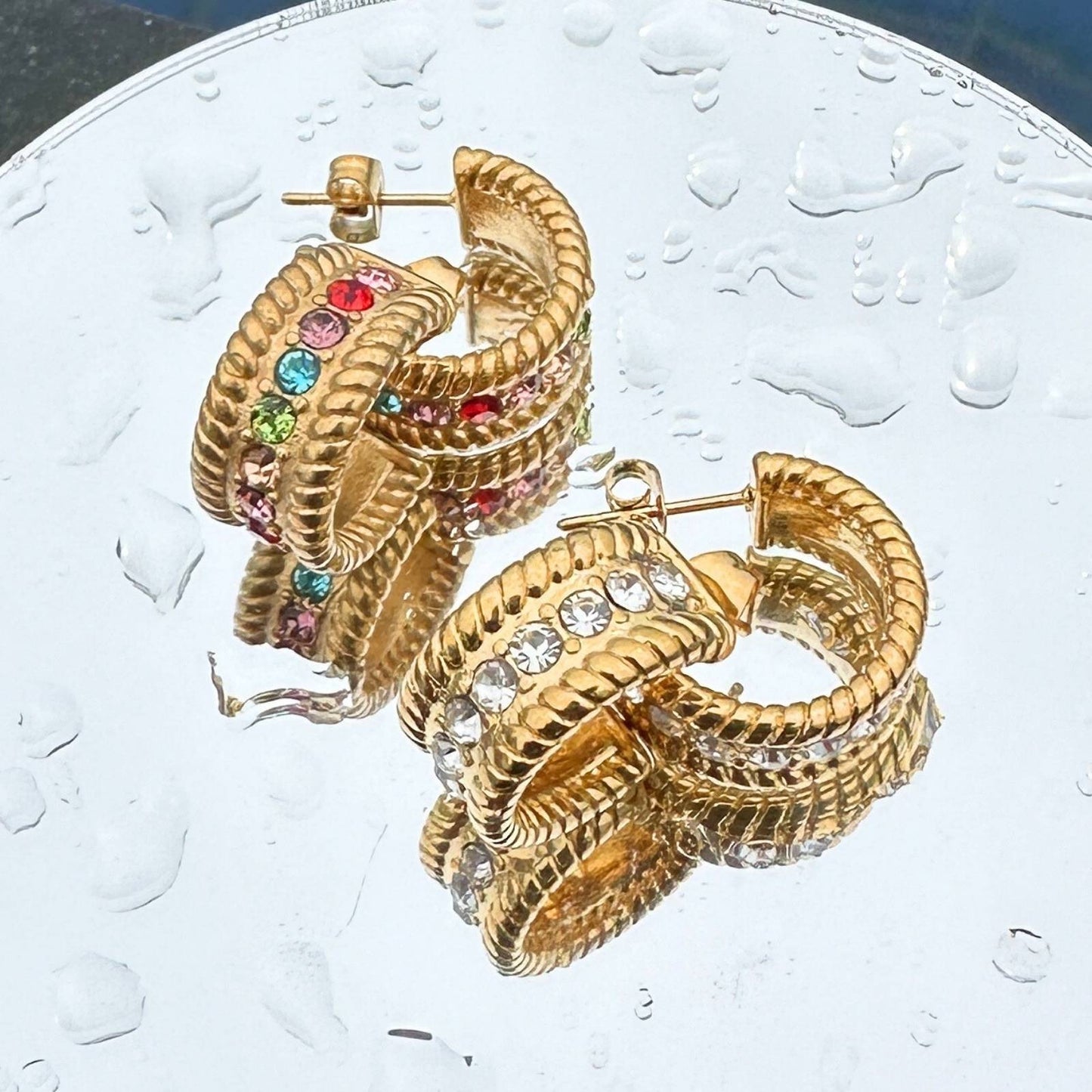 18K gold plated Stainless steel earrings,