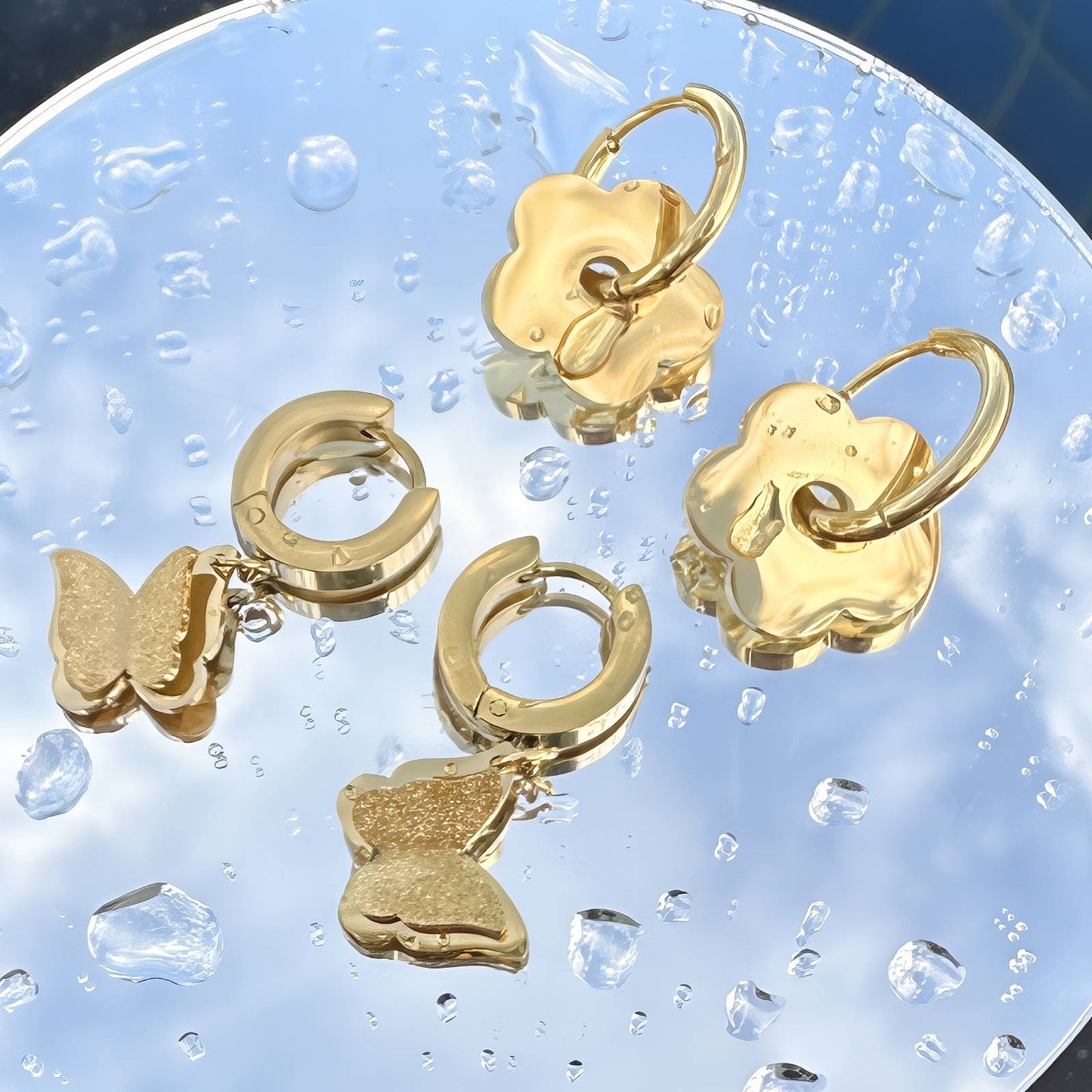 Butterfly Charm Huggies – 18K Gold-Plated, Tarnish-Free & Hypoallergenic