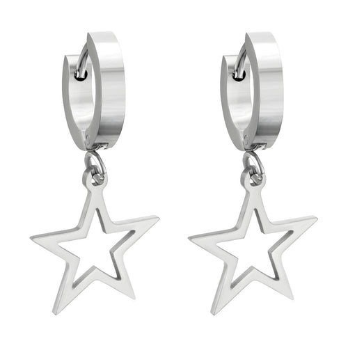 Stainless steel Star earrings,