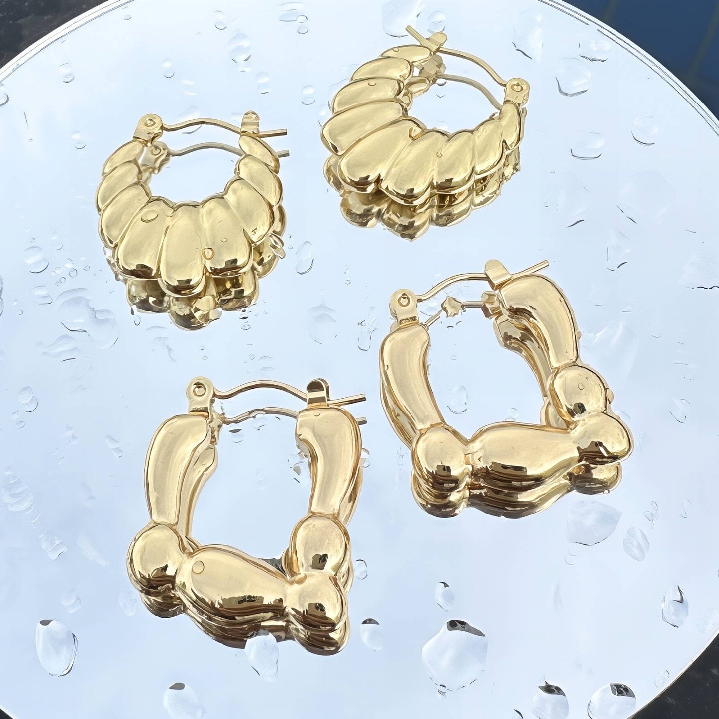 18K gold plated Stainless steel earrings,