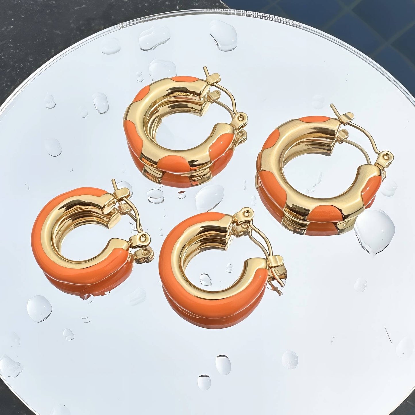 18K gold plated Stainless steel earrings,