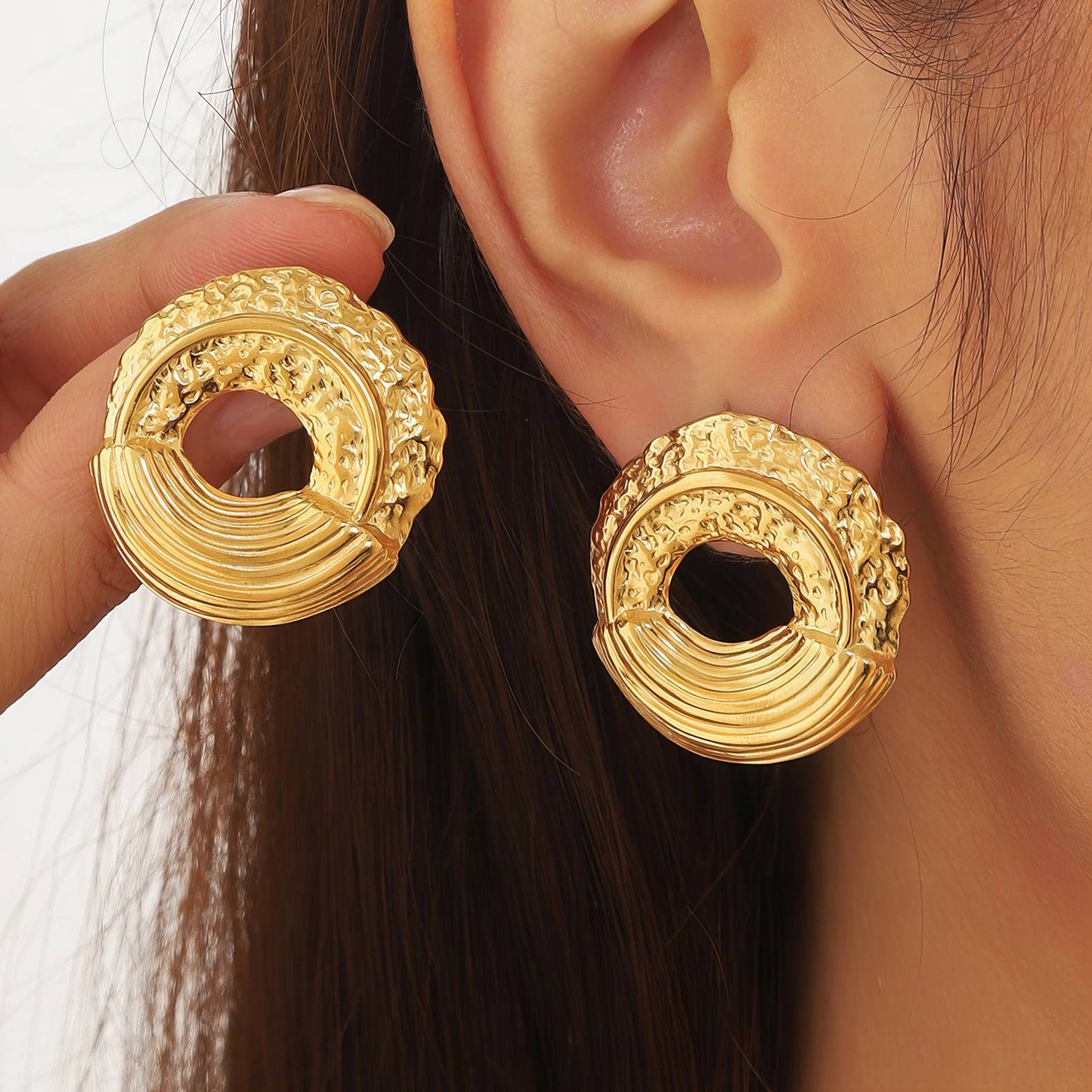 18K gold plated Stainless steel earrings,