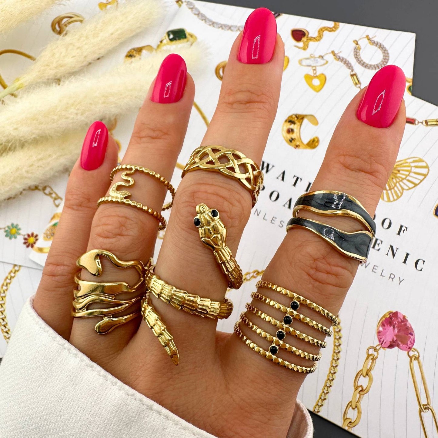 Midnight Tide Wave Cuff – Two-Tone 18K Gold