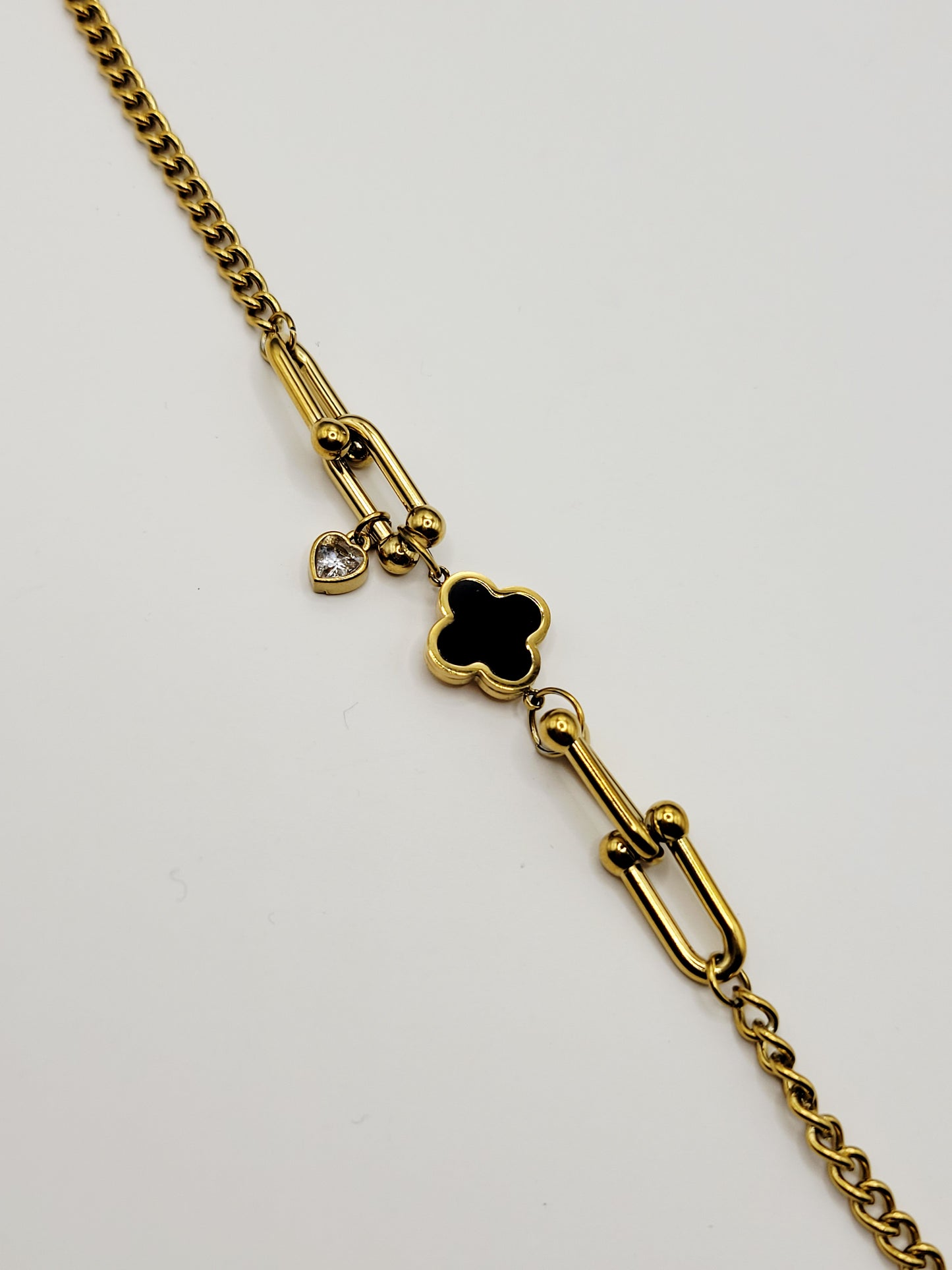 Black Clover Paperclip Bracelet – Luxury Gold Bracelet
