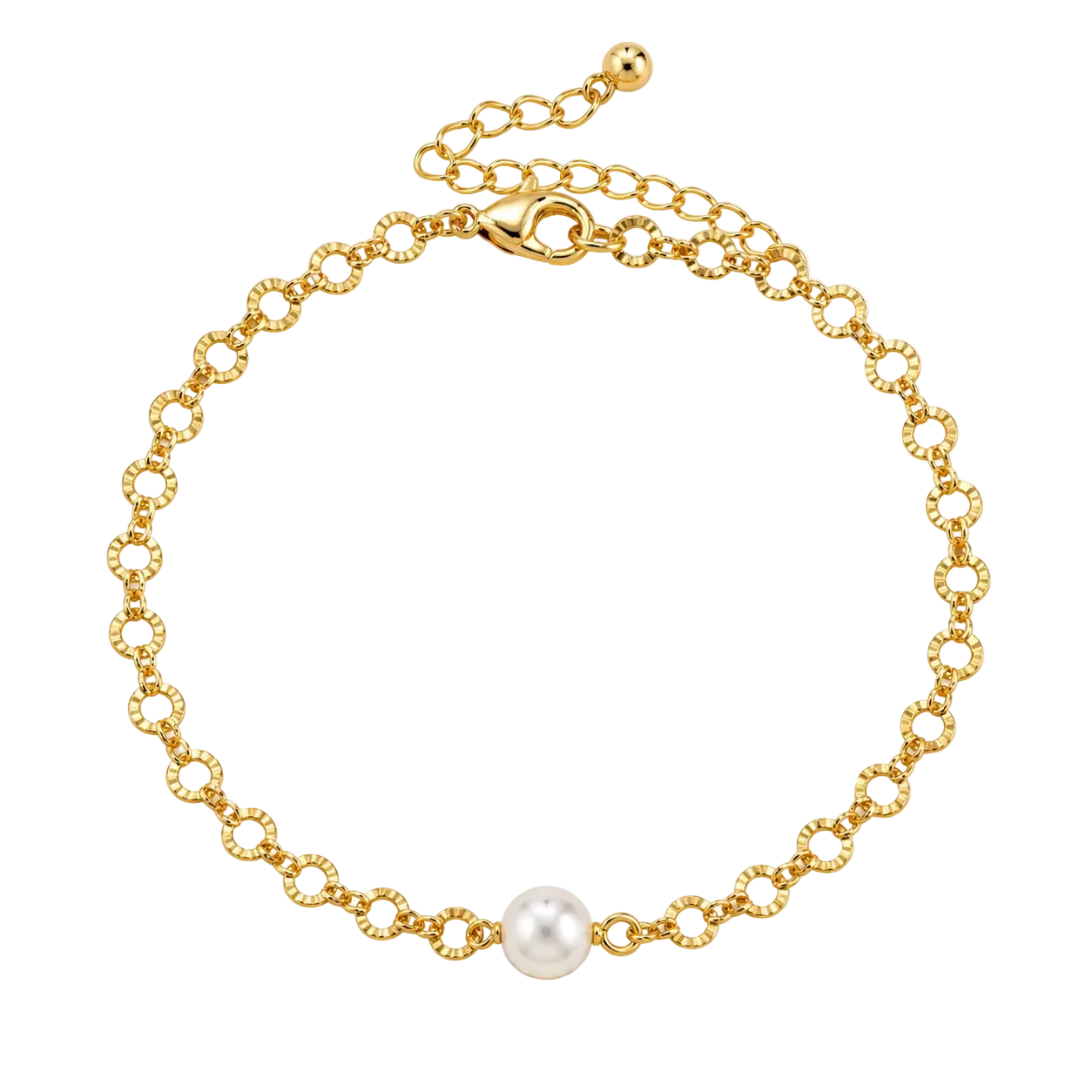 Dainty Pearl Charm Bracelet