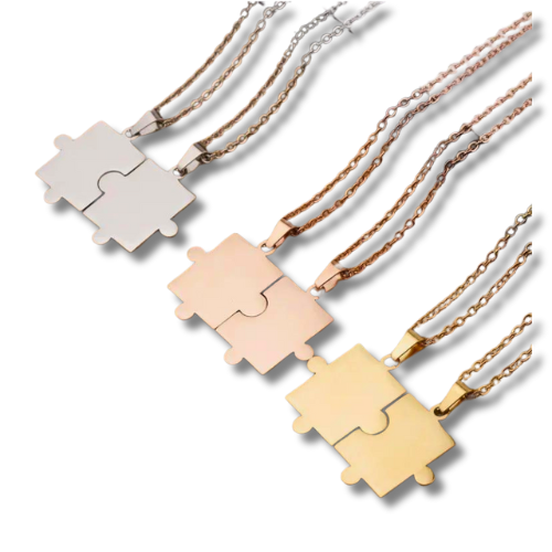 Matching Puzzle Piece Necklace Set | Friendship & Couples Jewelry π