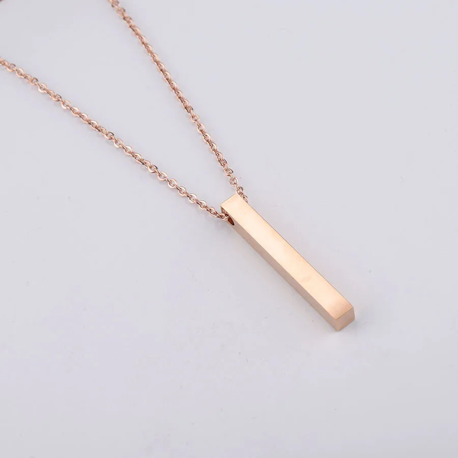 Personalized 3D Bar Necklace