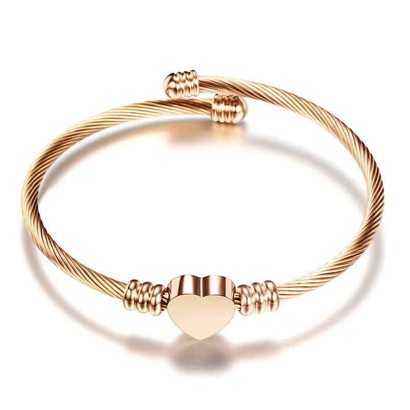 ✨ Personalized Heart Charm Bracelet