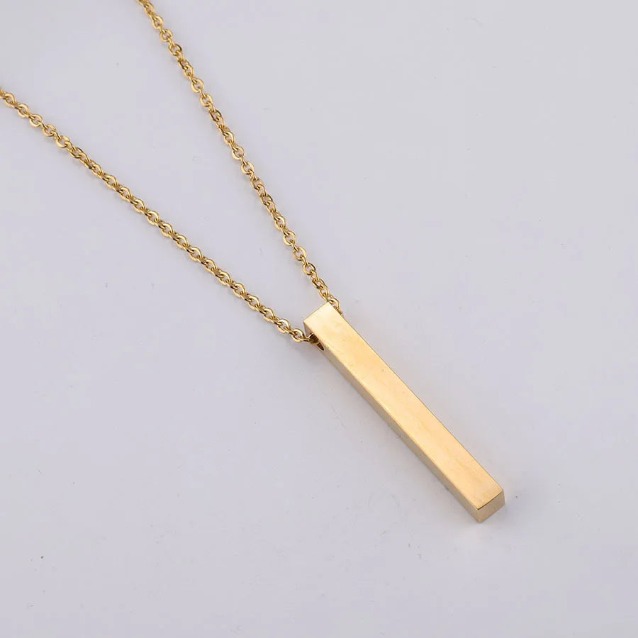 Personalized 3D Bar Necklace