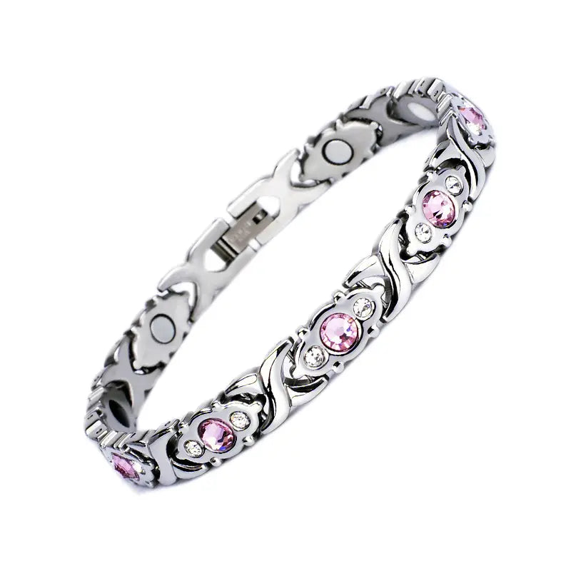 Pulsera de cristal Power Petals – Rosa y dorado