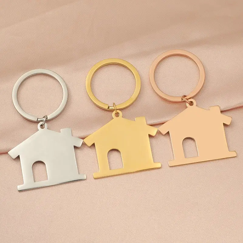 Large Blank House Keychain | Personalized Stainless Steel