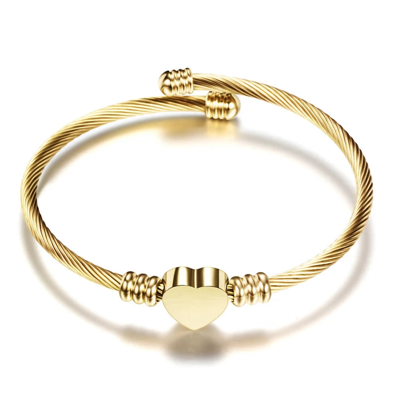 ✨ Personalized Heart Charm Bracelet