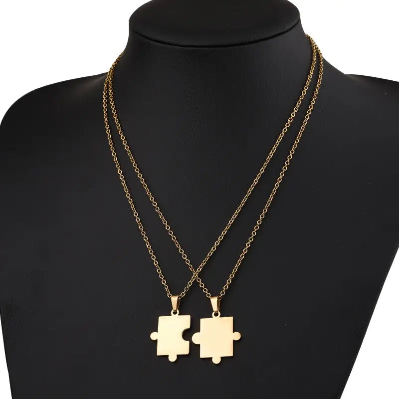 Matching Puzzle Piece Necklace Set | Friendship & Couples Jewelry π