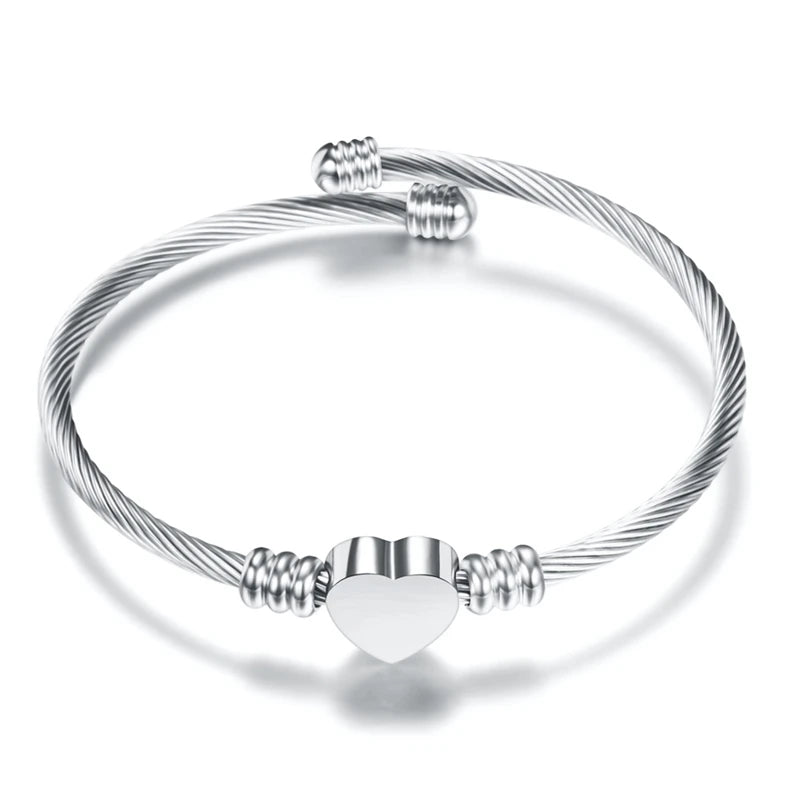 ✨ Personalized Heart Charm Bracelet