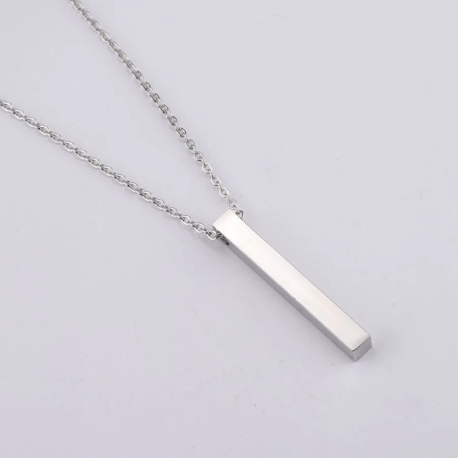 Personalized 3D Bar Necklace