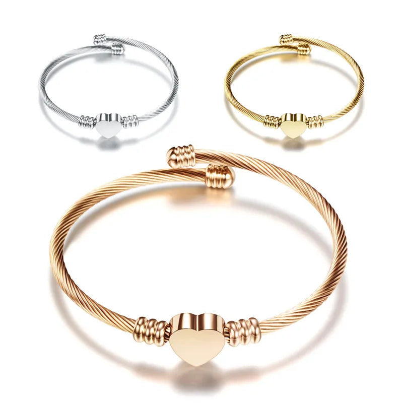 ✨ Personalized Heart Charm Bracelet