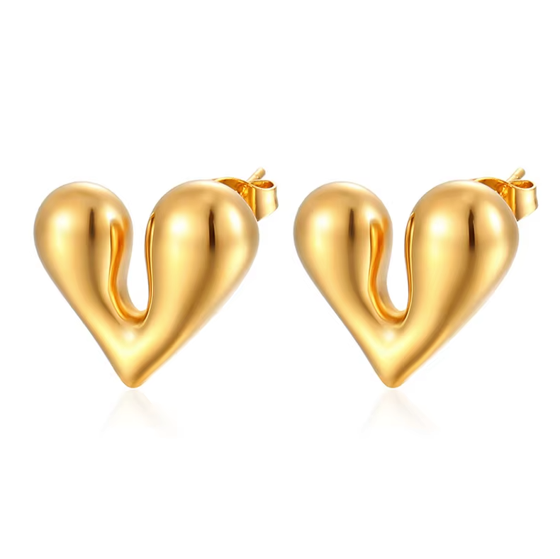 Pendientes de corazón hinchados – Love Nugget
