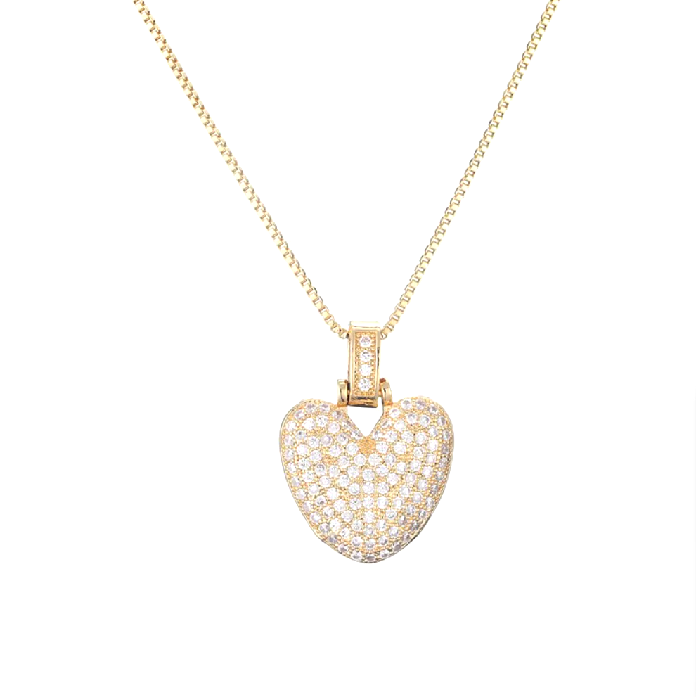 Crystal 3D Bubble Initial Necklace | Cubic Zirconia Letter Pendant | 18" Steel Chain