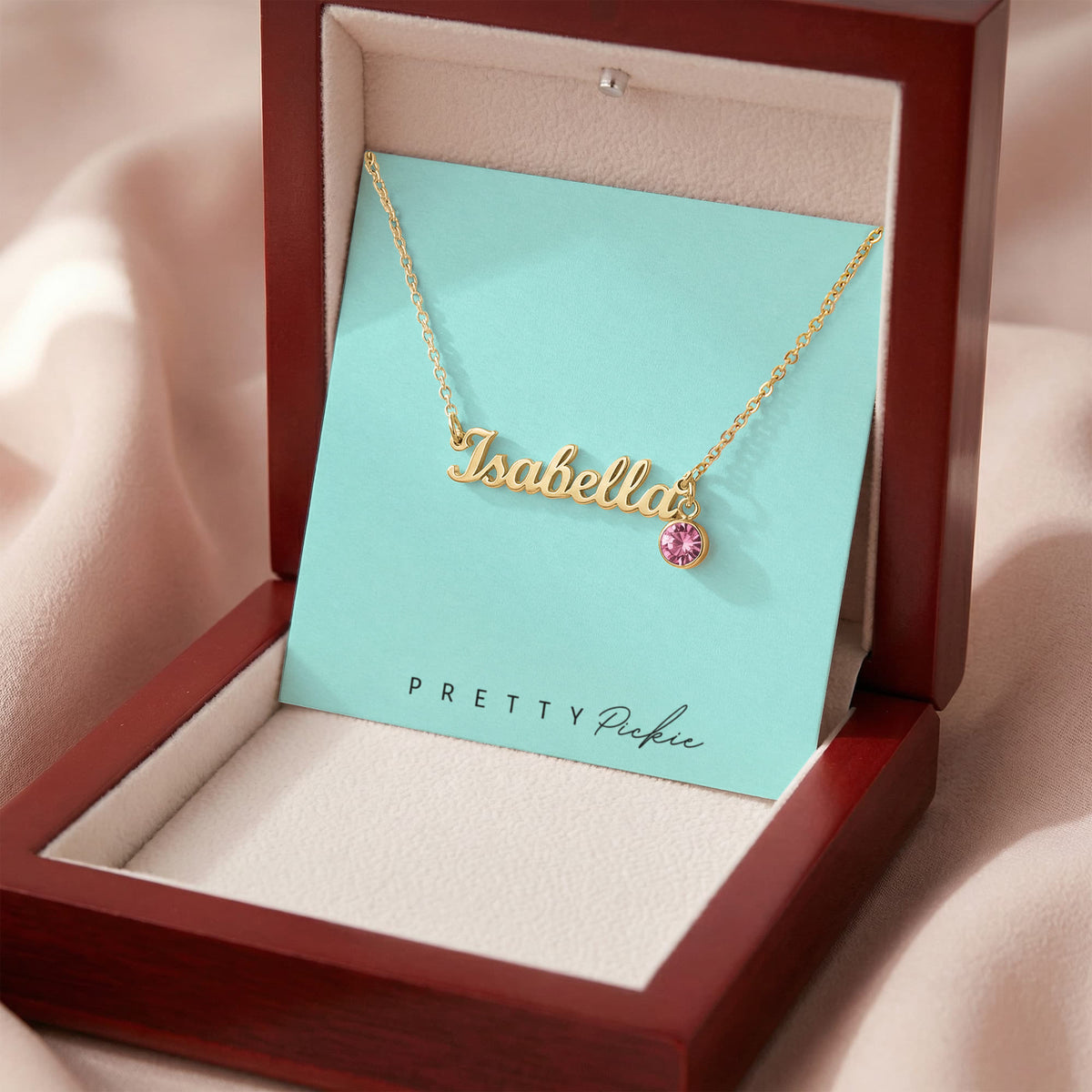 Personalized Name Necklace with Birthstone