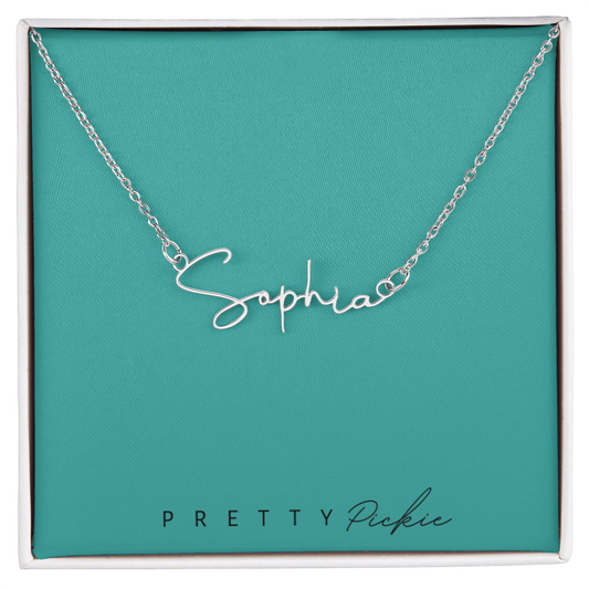 Signature Script Name Necklace – Cursive Chic