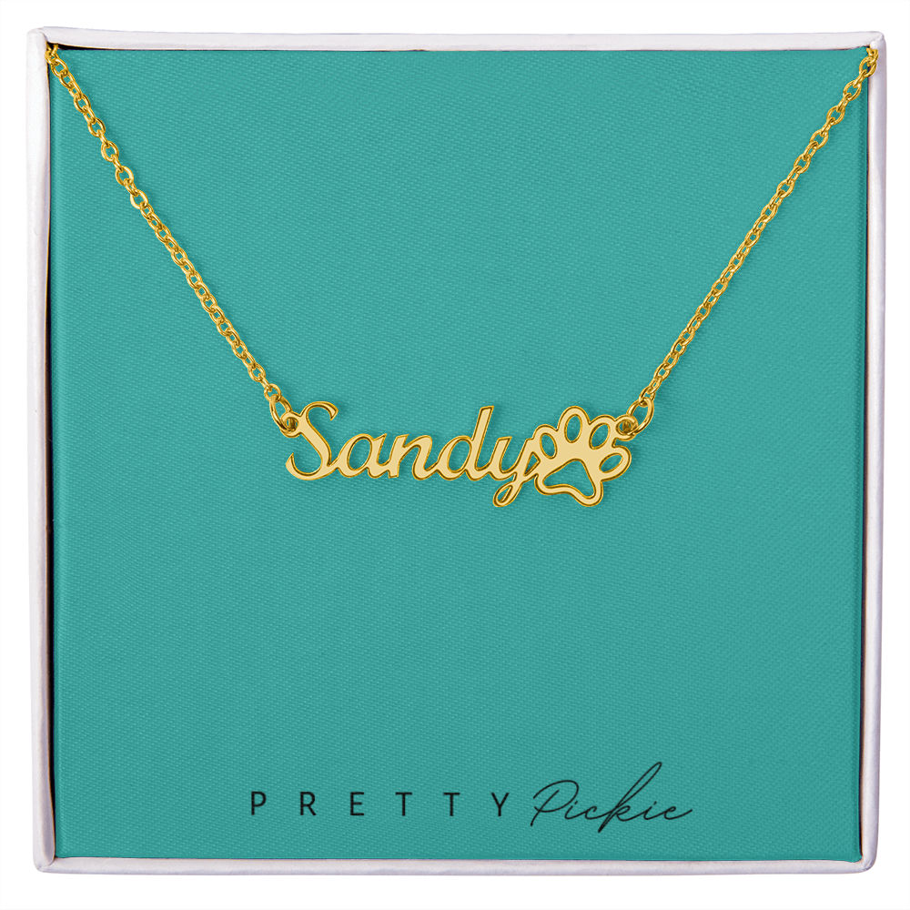 Collar con nombre Paws & Letters – Para siempre tuyo