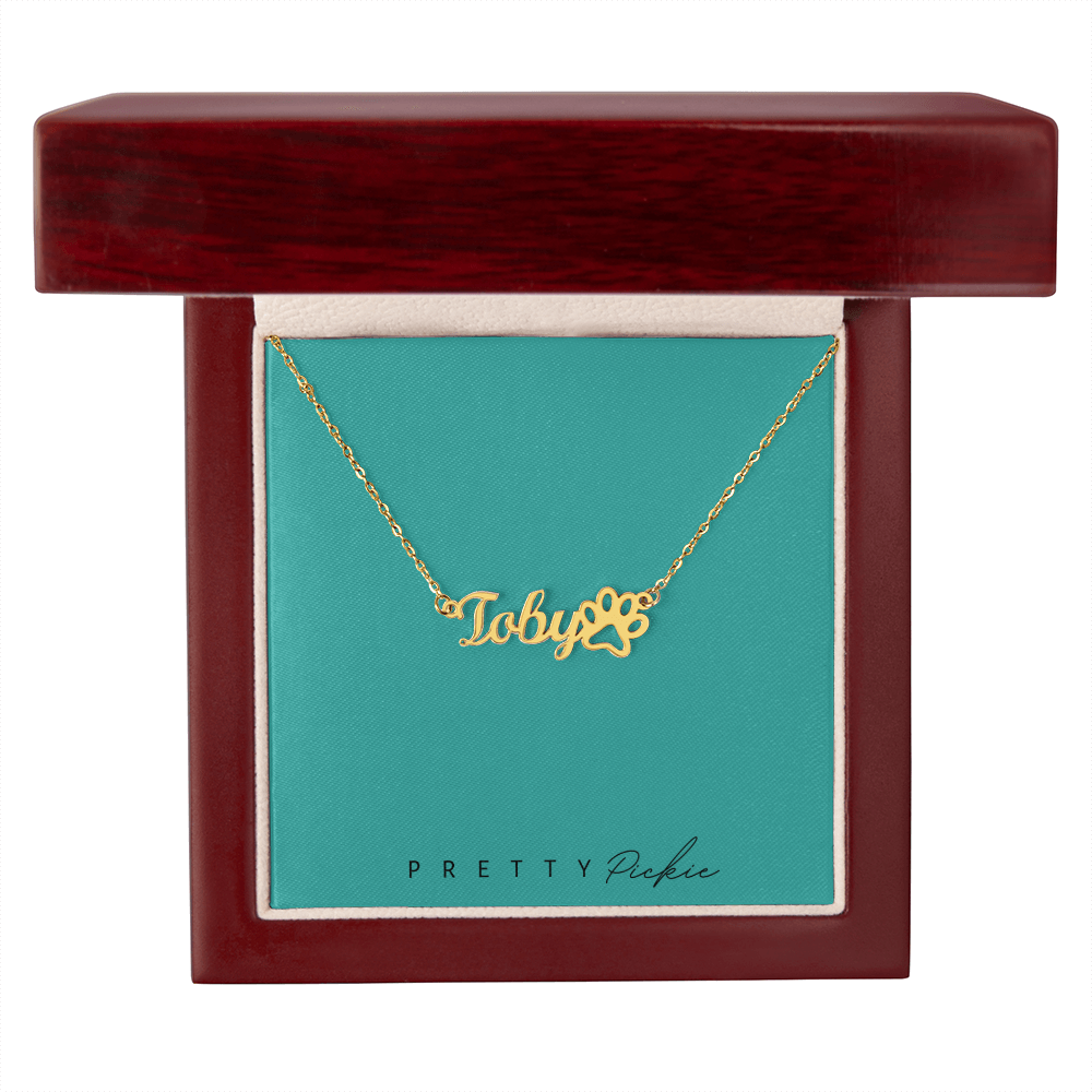 Collar con nombre Paws & Letters – Para siempre tuyo