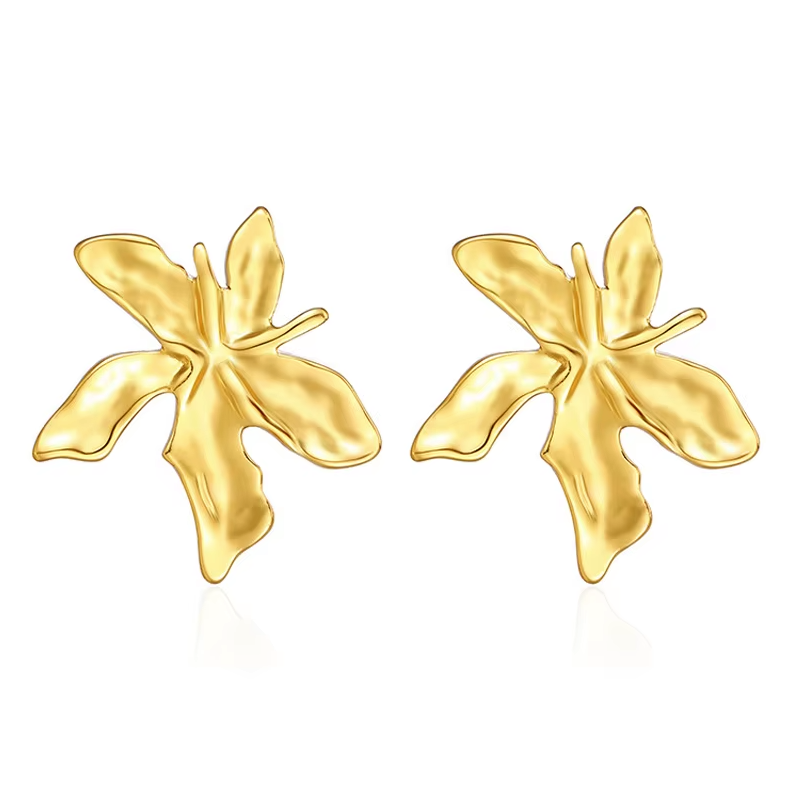Pendientes de hoja de musa