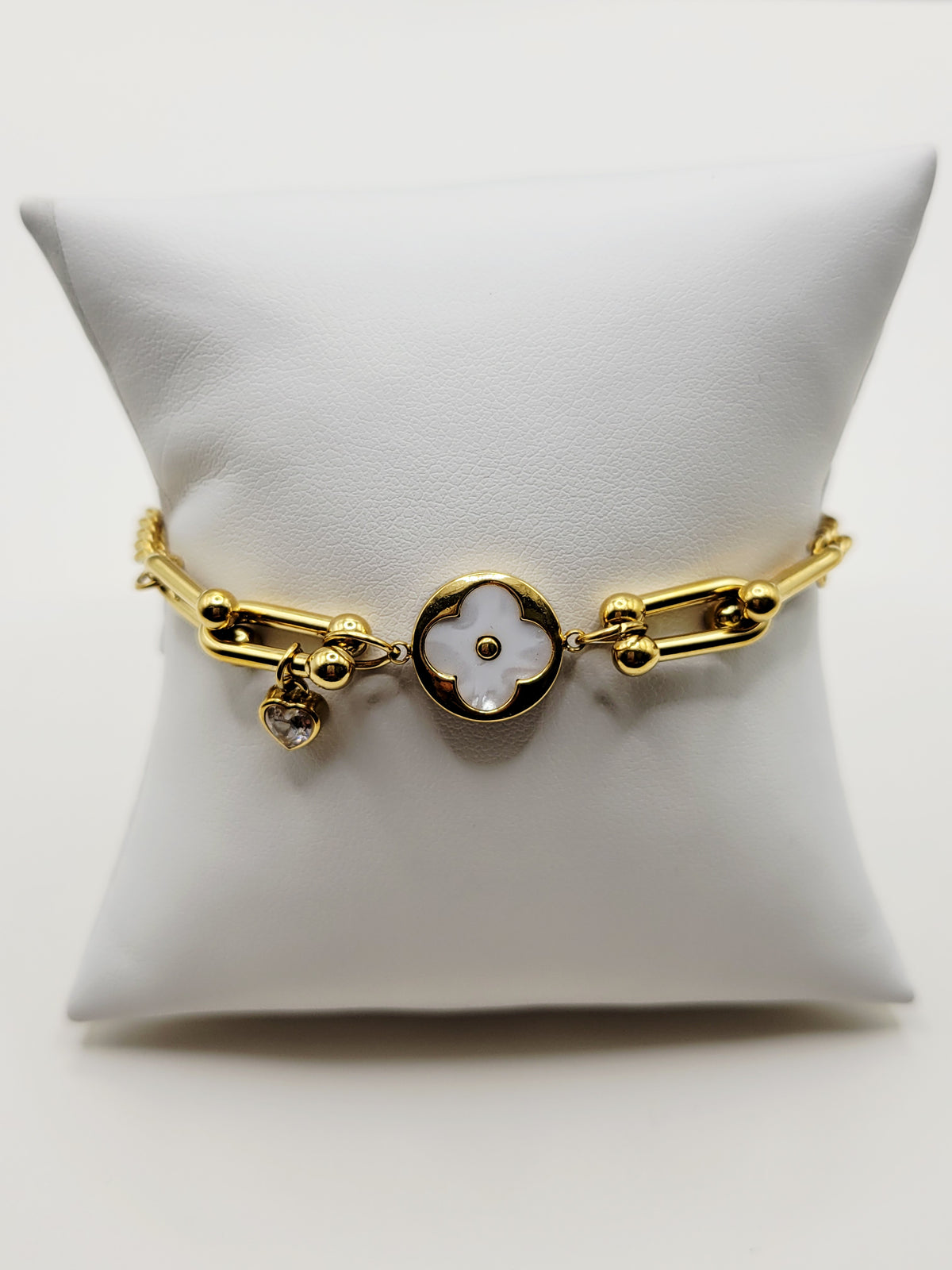 Pulsera de trébol blanco con clip – Pulsera de lujo impermeable