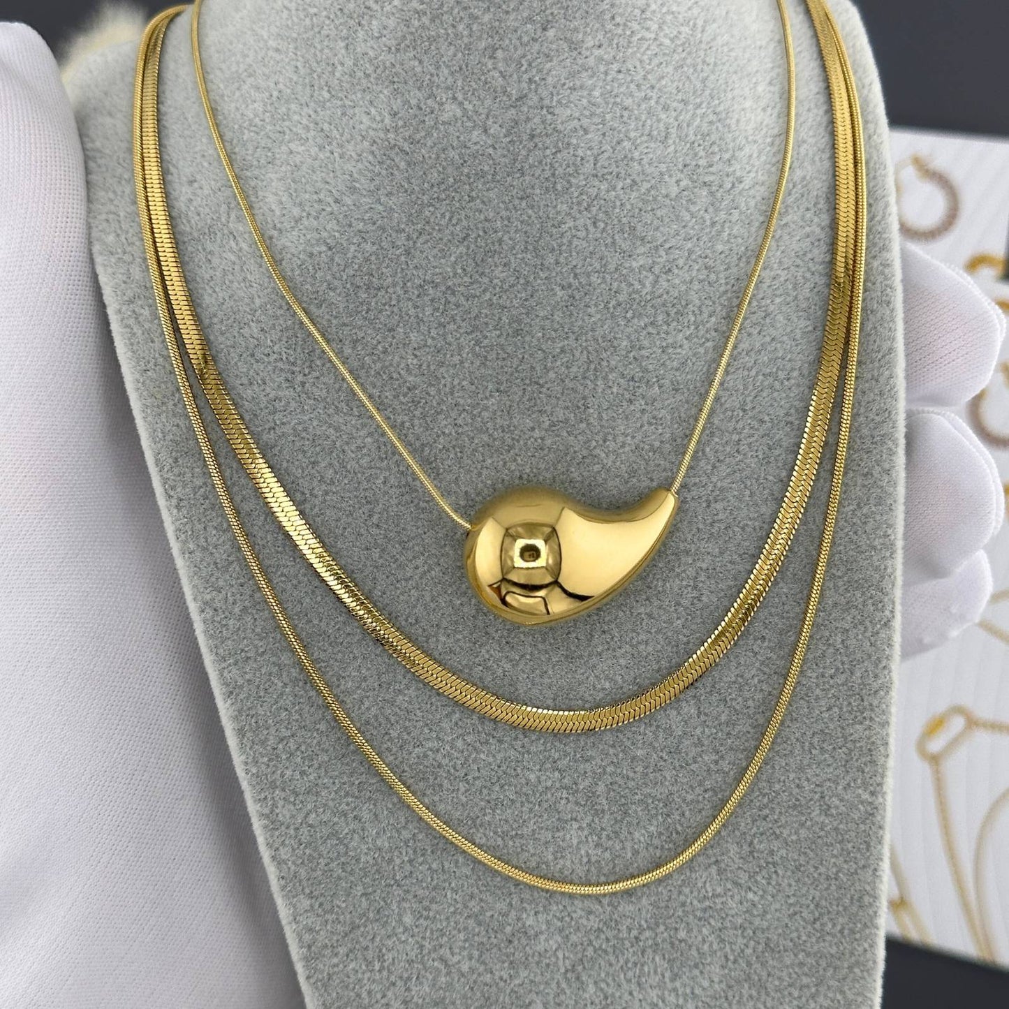 Modern Chain Necklace in 18K Gold Plated Steel