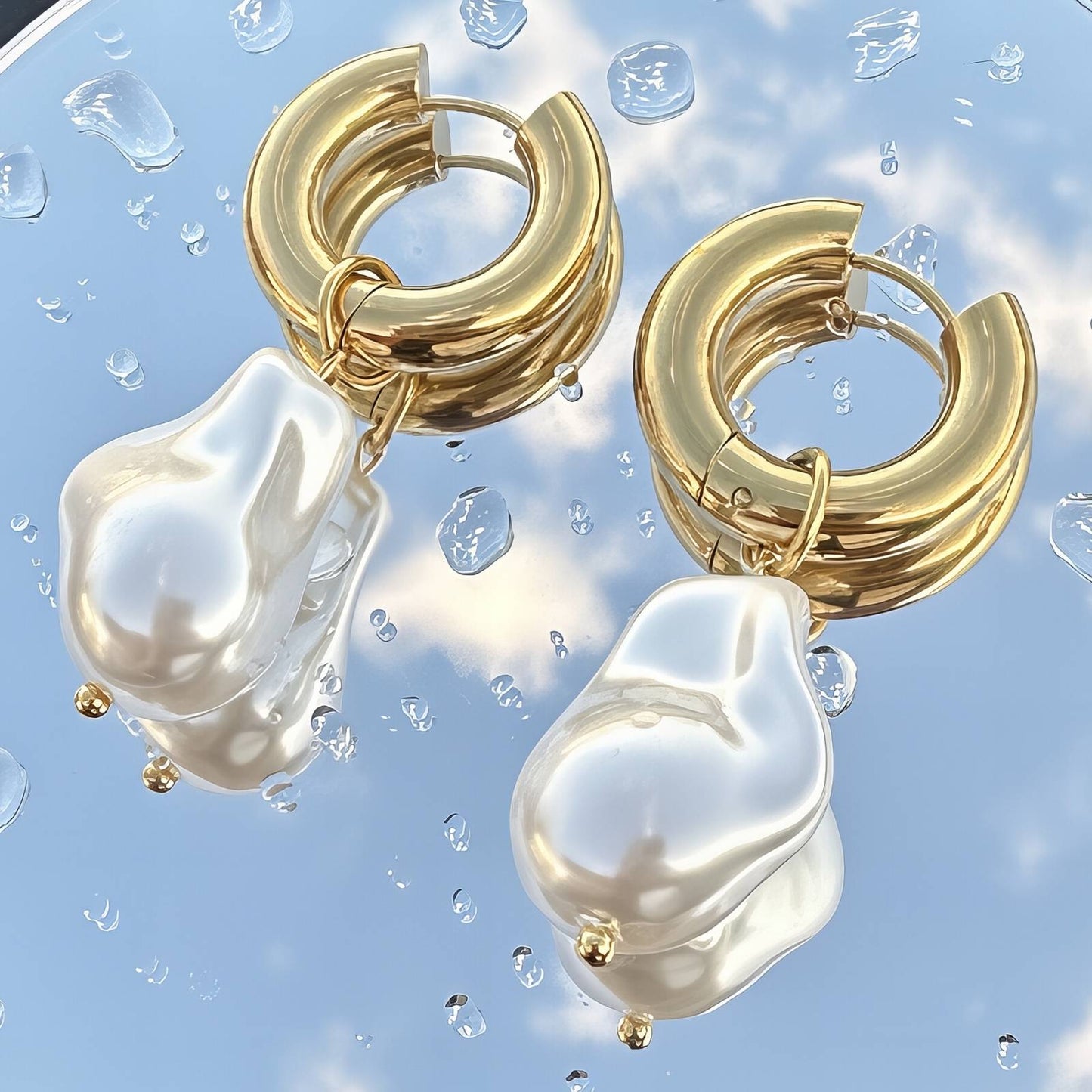 18K gold plated Stainless steel earrings,