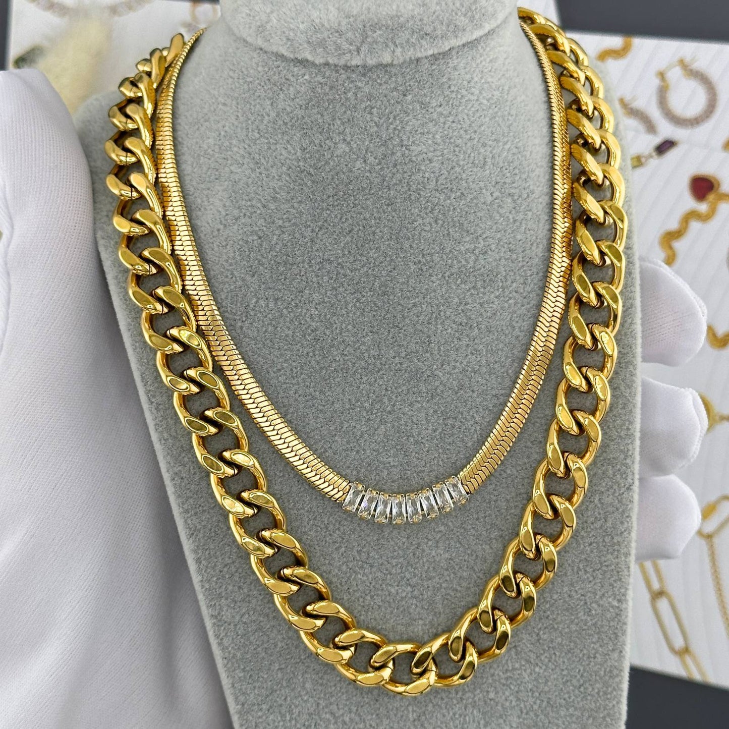 Classic Chain Necklace in 18K Gold Plated Steel