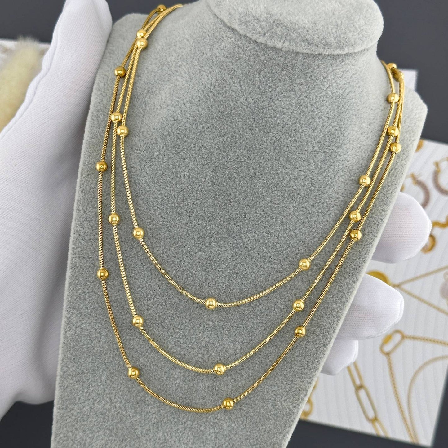 Modern Chain Necklace in 18K Gold Plated Steel