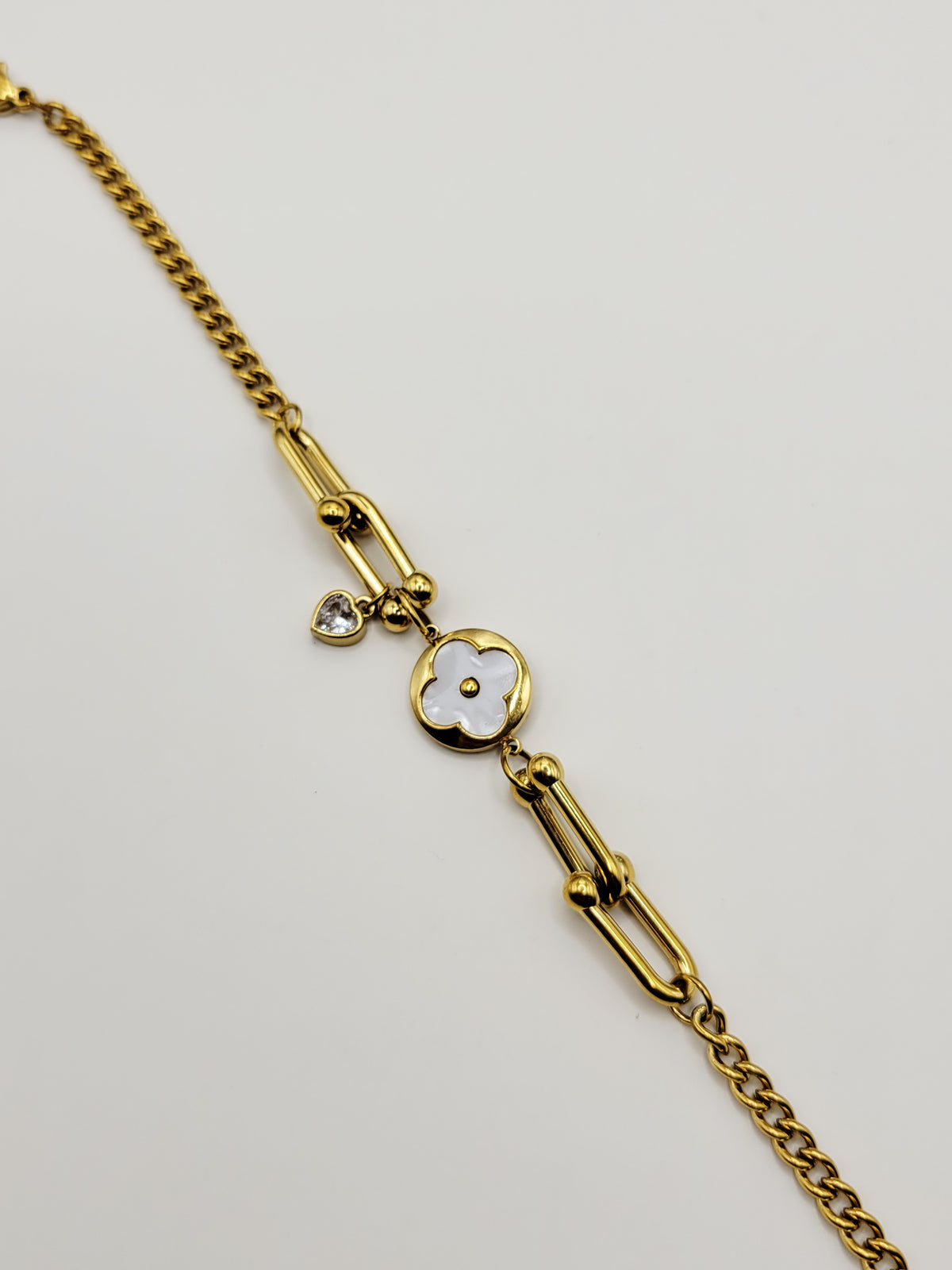 Pulsera de trébol blanco con clip – Pulsera de lujo impermeable